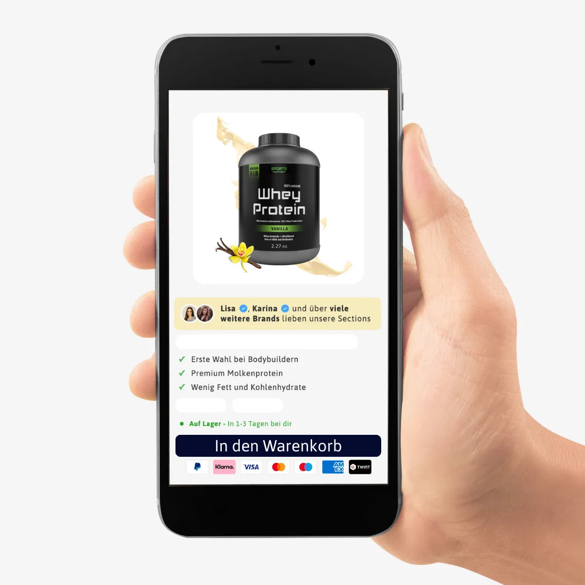 Produktseiten Conversion Sections